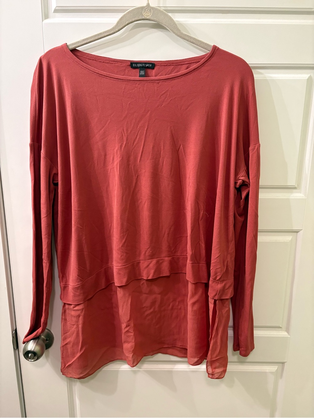 Eileen Fisher Coral Layered Long-Sleeve Tunic